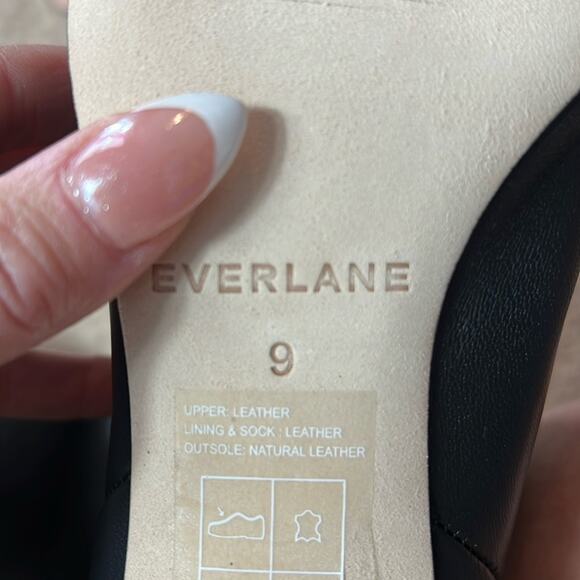 EVERLANE The Banana Boot Black Knee High Napa Leather Point Toe Pull On 9 NEW - Picture 10 of 11